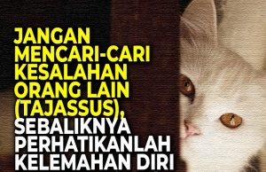 JANGAN MENCARI-CARI KESALAHAN ORANG LAIN (TAJASSUS) SEBALIKNYA PERHATIKANLAH KELEMAHAN DIRI DAN BERUSAHA UNTUK MEMPERBAIKINYA