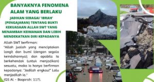 BANYAKNYA FENOMENA ALAM YANG BERLAKU JADIKAN SEBAGAI ‘IBRAH’ (PENGAJARAN) TENTANG BUKTI KEKUASAAN ALLAH SWT YANG MENAMBAH KEIMANAN DAN LEBIH MENDEKATKAN DIRI KEPADANYA