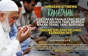 TAWARAN ISTIMEWA RAMADAN DISEDIAKAN PAHALA YANG BESAR KEPADA SESIAPA YANG MEMBERI MAKAN ORANG YANG BERPUASA JANGAN TERLEPAS PELUANG KEEMASAN INI!!!