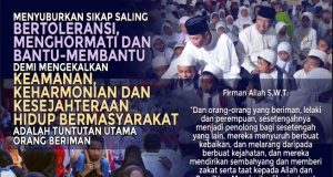 MENYUBURKAN SIKAP SALING BERTOLERANSI, MENGHORMATI DAN BANTU MEMBANTU DEMI MENGEKALKAN KEAMANAN, KEHARMONIAN DAN KESEJAHTERAAN HIDUP BERMASYARAKAT ADALAH TUNTUTAN UTAMA ORANG BERIMAN