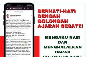 BERHATI-HATI DENGAN GOLONGAN AJARAN SESAT!!! MENGAKU NABI DAN MENGHALALKAN DARAH GOLONGAN YANG MENENTANGNYA