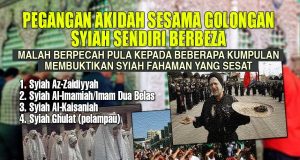 PEGANGAN AKIDAH SESAMA GOLONGAN SYIAH SENDIRI BERBEZA MALAH BERPECAH PULA KEPADA BEBERAPA KUMPULAN MEMBUKTIKAN SYIAH FAHAMAN SESAT
