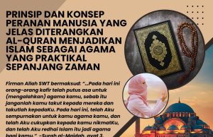 PRINSIP DAN KONSEP PERANAN MANUSIA YANG JELAS DITERANGKAN AL-QURAN MENJADIKAN ISLAM SEBAGAI AGAMA YANG PRAKTIKAL SEPANJANG ZAMAN