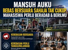 MANSUH AUKU: BEBAS BERSUARA SAHAJA TAK CUKUP, MAHASISWA PERLU BERADAB & BERILMU